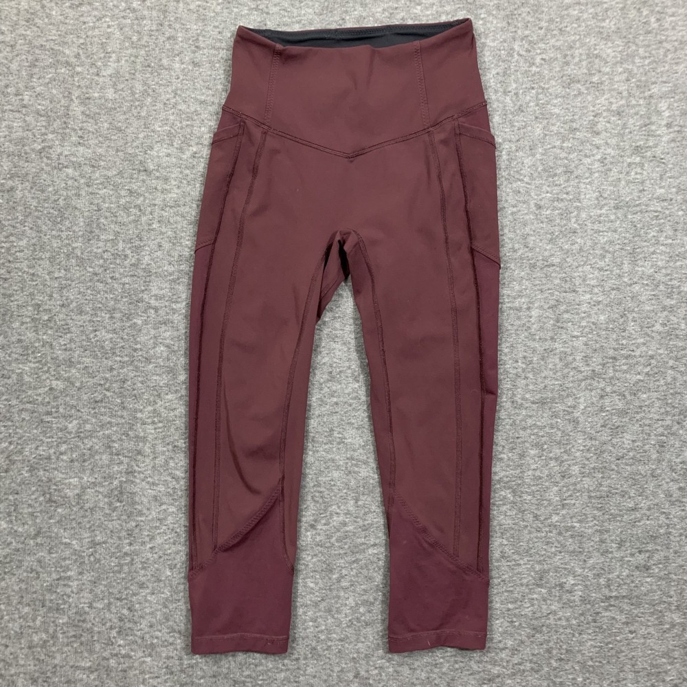 Lululmeon All The Right Places Crop Leggings Size 6 Redwood Rose 21" Inseam - Picture 2 of 16